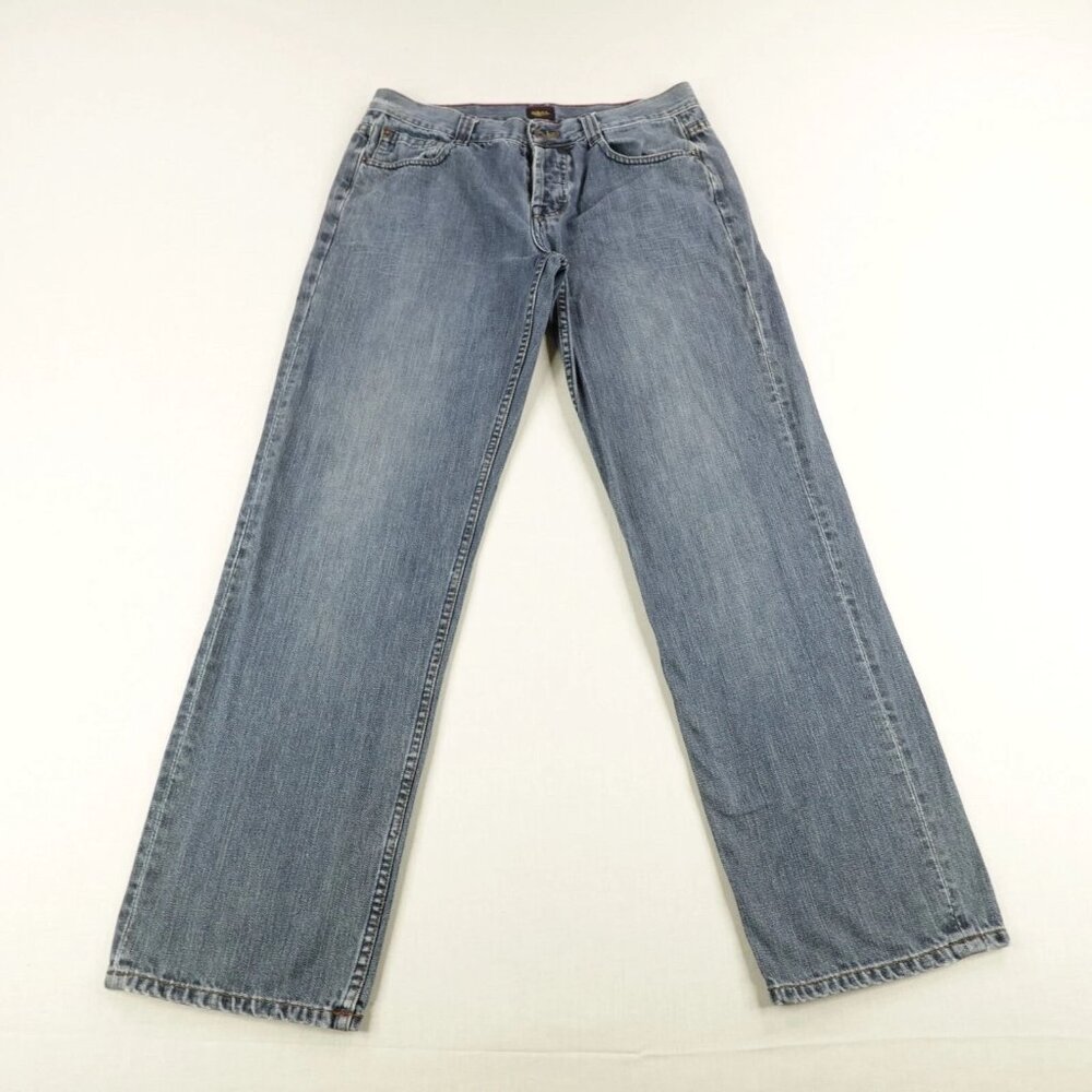 Vintage Von Dutch Jeans Mens 34 Blue Denim Button Fly Straight Leg Y2K Pants